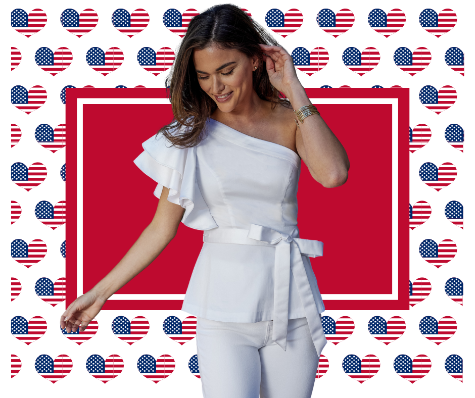 Dressy 4th of July outfits, tops, aesthetic.